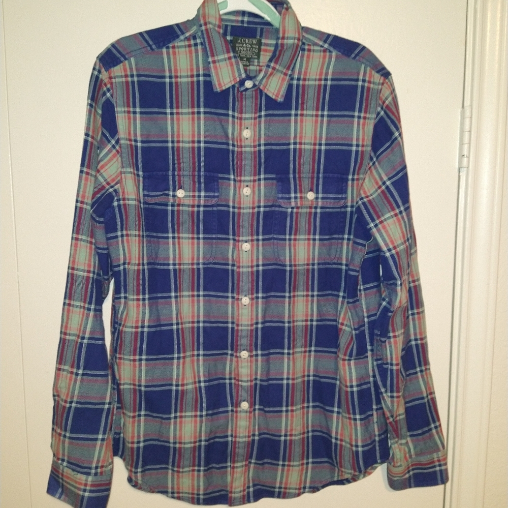 J. Crew Plaid Long Sleeve Button Up Shirt Men's sz Medium